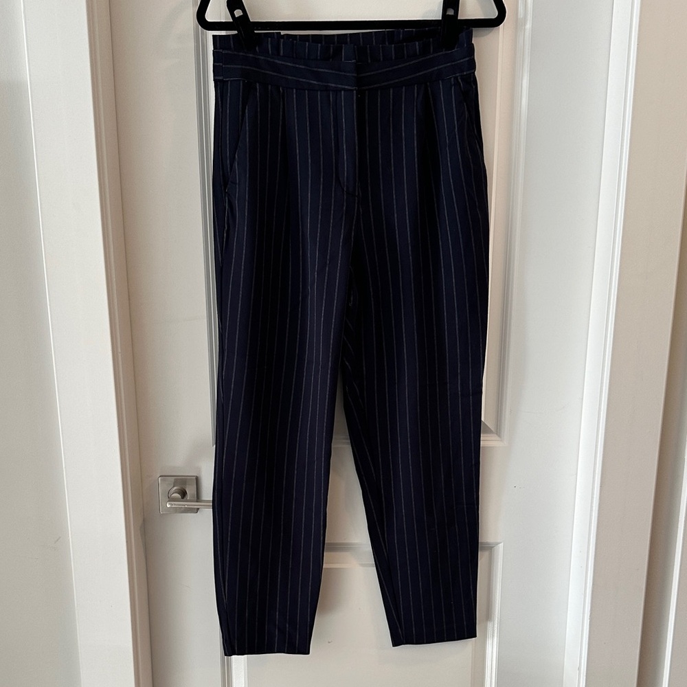 Navy Striped Dress Pants